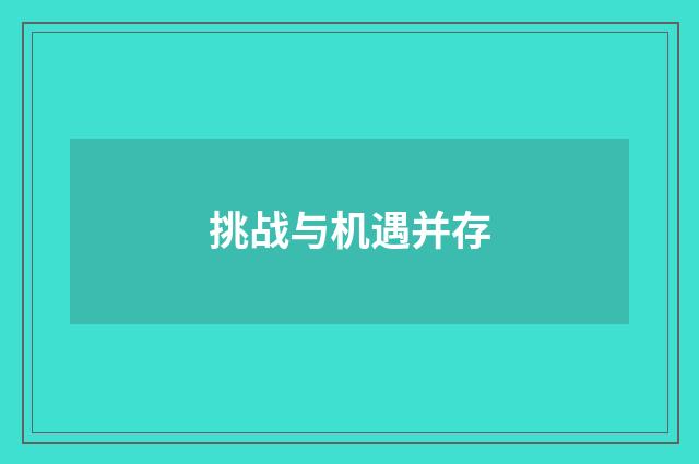 挑战与机遇并存