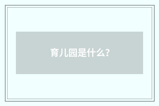 育儿园是什么？