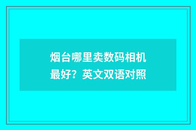 烟台哪里卖数码相机最好？英文双语对照