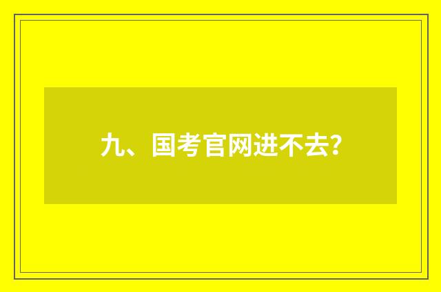 九、国考官网进不去？