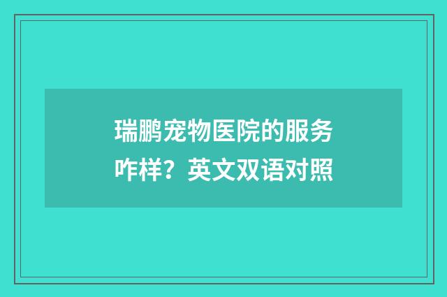 瑞鹏宠物医院的服务咋样？英文双语对照
