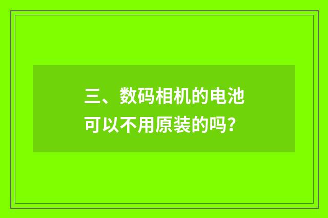 三、数码相机的电池可以不用原装的吗？