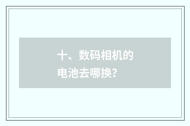 十、数码相机的电池去哪换？
