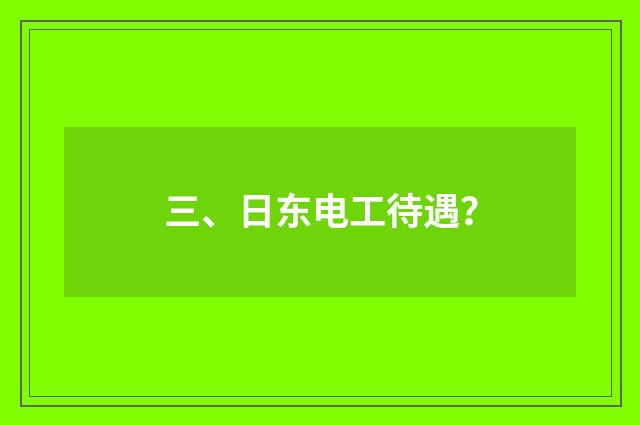 三、日东电工待遇？