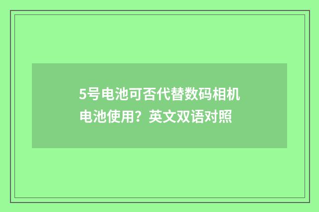 5号电池可否代替数码相机电池使用？英文双语对照