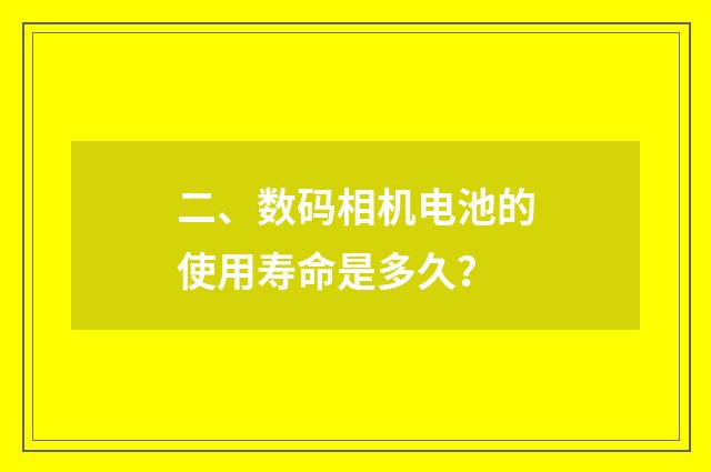 二、数码相机电池的使用寿命是多久？