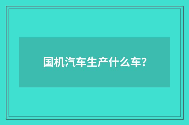 国机汽车生产什么车?