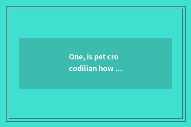 One, is pet crocodilian how many money differs is the crocodilian price of breed