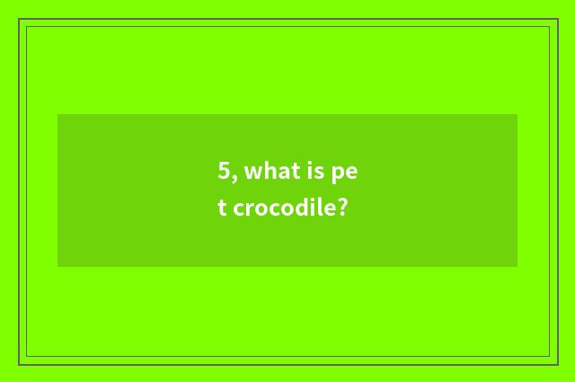 5, what is pet crocodile?