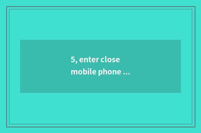 5, enter close mobile phone little game to a few recommend?