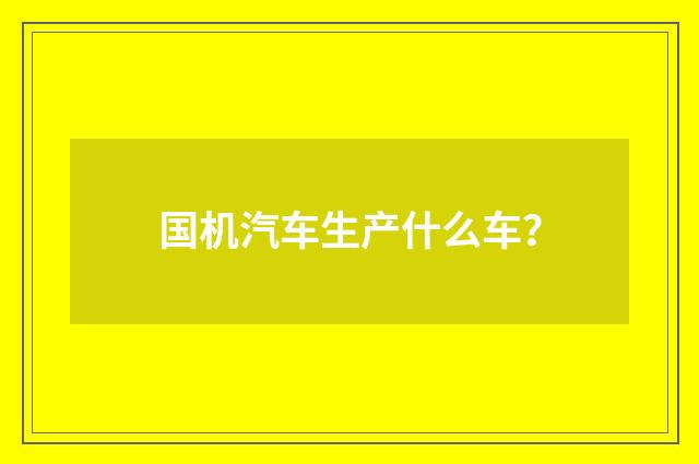 国机汽车生产什么车？