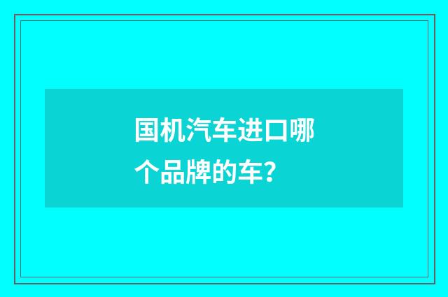 国机汽车进口哪个品牌的车？