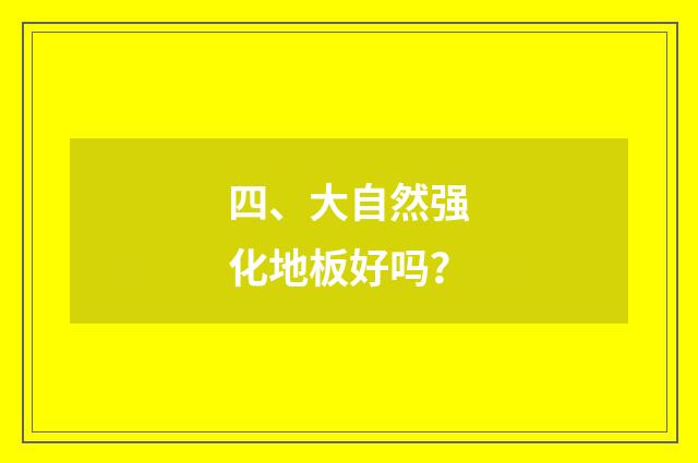 四、大自然强化地板好吗？