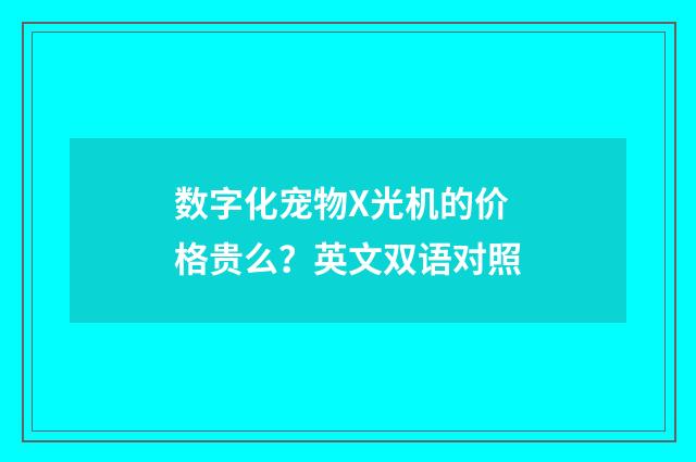 数字化宠物X光机的价格贵么?英文双语对照