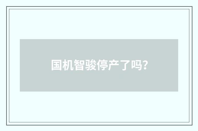 国机智骏停产了吗？