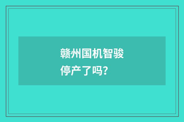赣州国机智骏停产了吗？