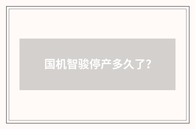 国机智骏停产多久了？