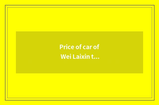 Price of car of Wei Laixin the sources of energy how many?
