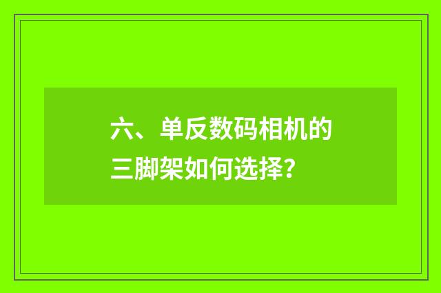 六、单反数码相机的三脚架如何选择？