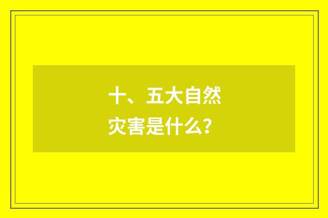 十、五大自然灾害是什么？
