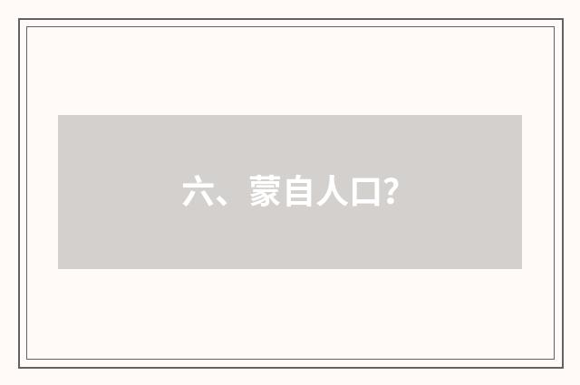 六、蒙自人口？