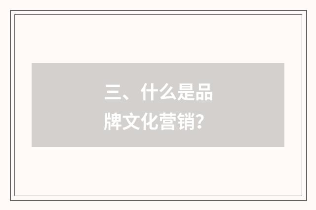 三、什么是品牌文化营销？