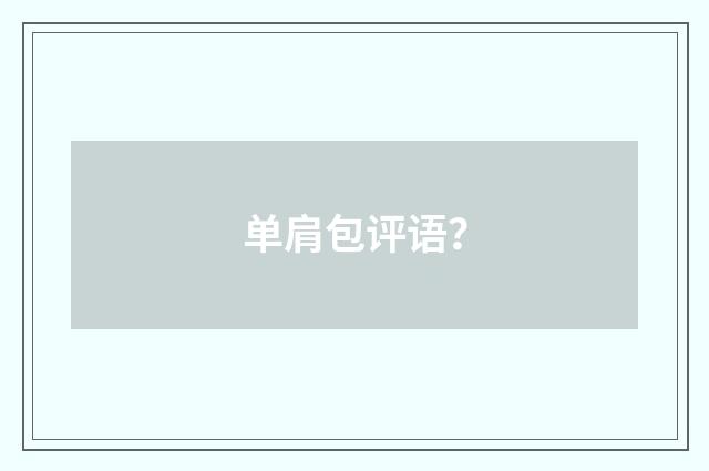 单肩包评语？