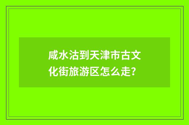咸水沽到天津市古文化街旅游区怎么走？