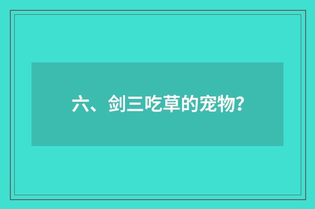 六、剑三吃草的宠物？