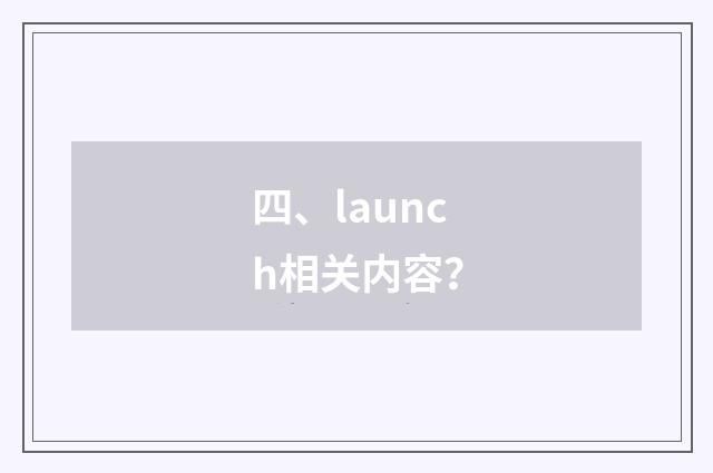 四、launch相关内容？