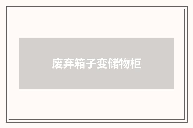 废弃箱子变储物柜
