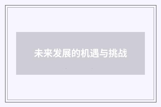 未来发展的机遇与挑战