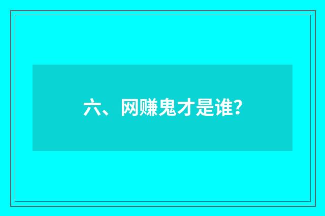 六、网赚鬼才是谁？