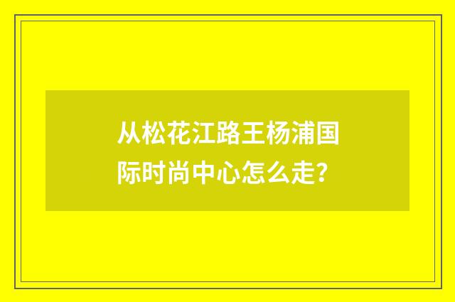 从松花江路王杨浦国际时尚中心怎么走？