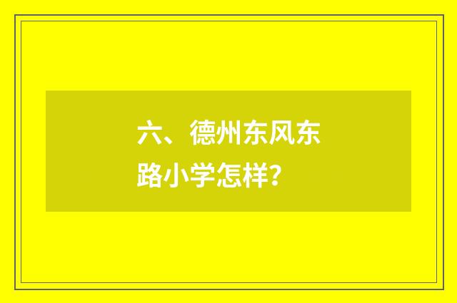 六、德州东风东路小学怎样？
