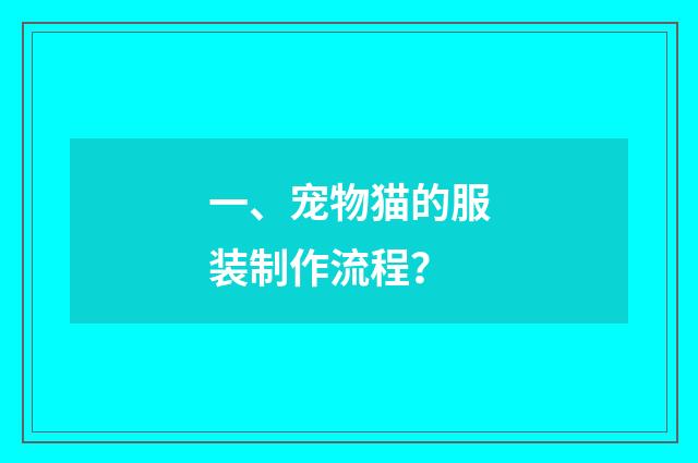 一、宠物猫的服装制作流程？