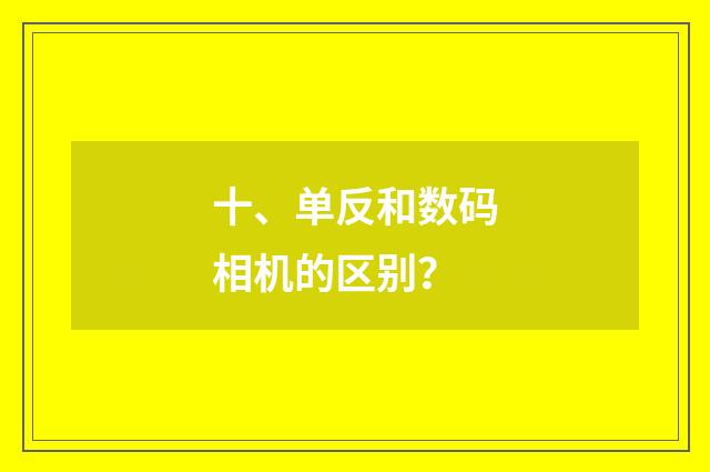 十、单反和数码相机的区别？