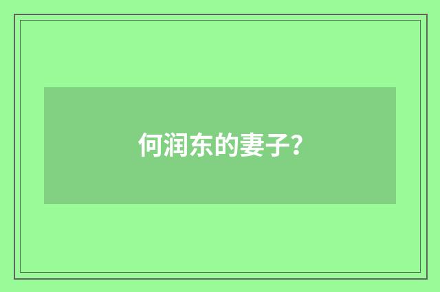 何润东的妻子？