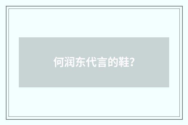 何润东代言的鞋？
