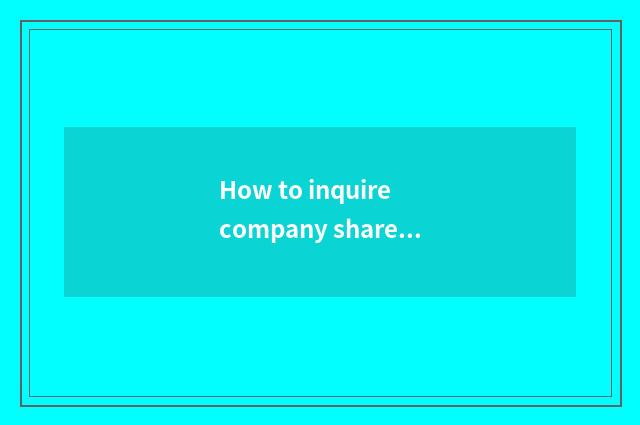 How to inquire company shareholder (initiator) contributive circumstance?