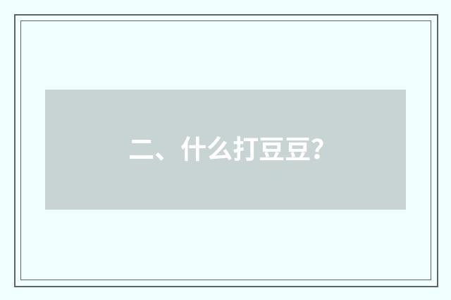 二、什么打豆豆？