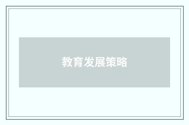 教育发展策略