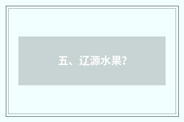 五、辽源水果？