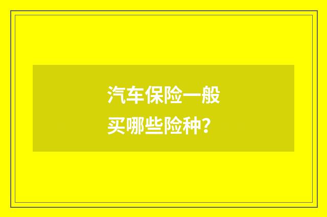 汽车保险一般买哪些险种?