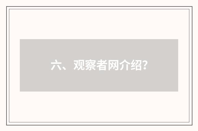 六、观察者网介绍？