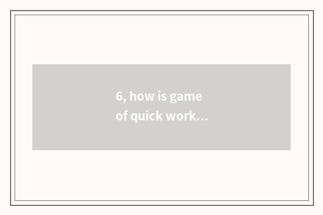 6, how is game of quick worker red bag released?