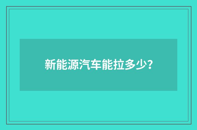 新能源汽车能拉多少？