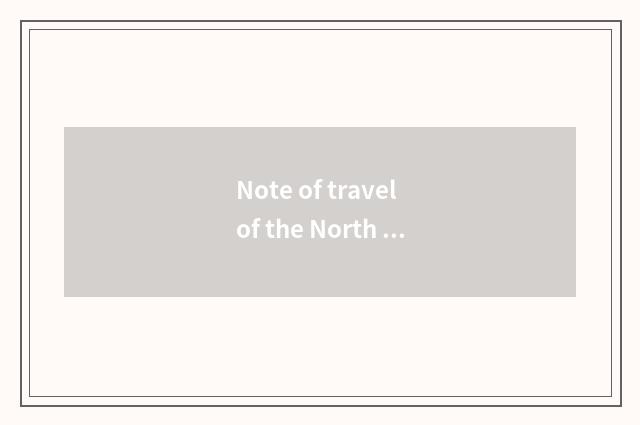 Note of travel of the North sea?