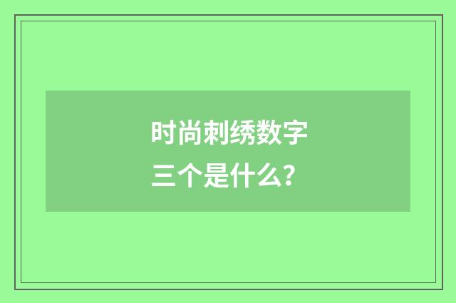 时尚刺绣数字三个是什么？