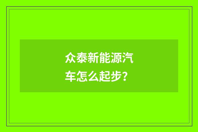 众泰新能源汽车怎么起步？